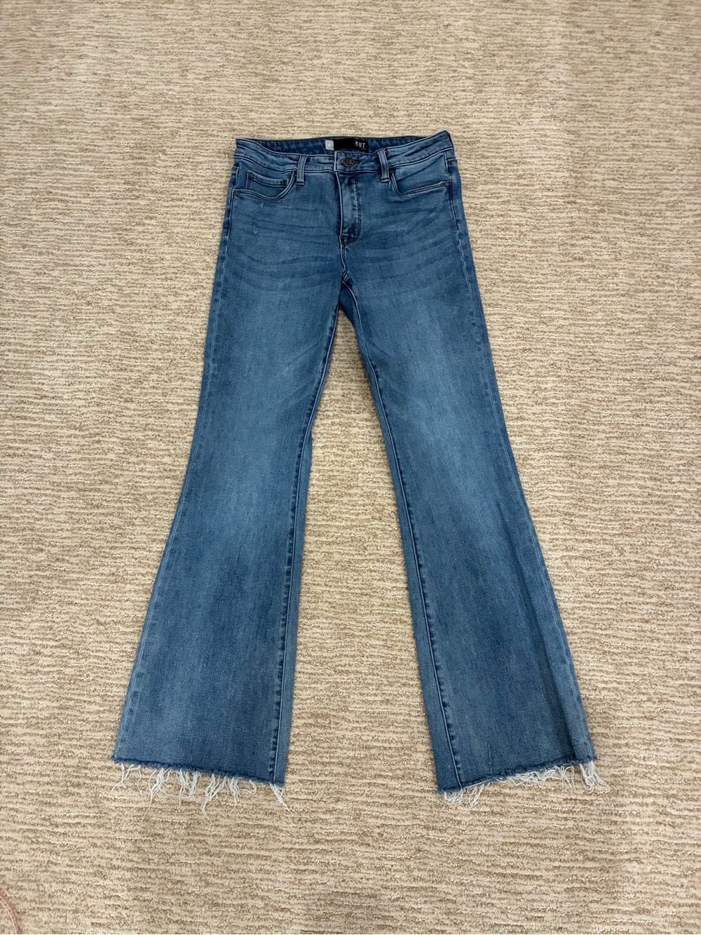 Kut from the Kloth Ana Hugh Rise Fab Ab Flare Jean - Blue denim SIZE 6